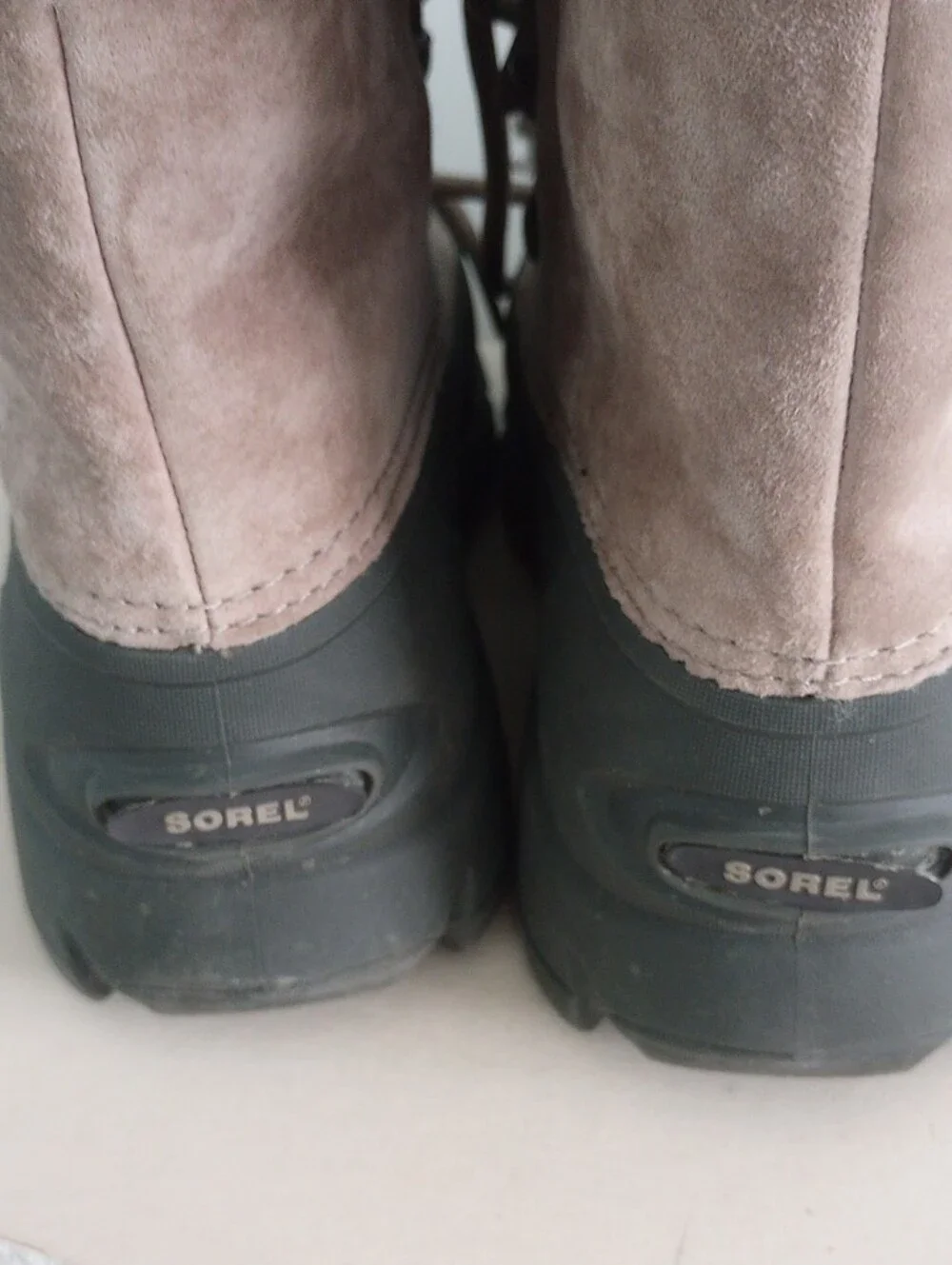 Sorel Snow Angel Lace Women's Taupe Suede & Cream Faux Fur Winter Boots Size 7